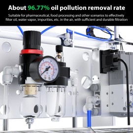 AOMINOHOMA 1/4" Air Compressor Oil Water Separator Regulator Moisture Trap In Line Filter.
