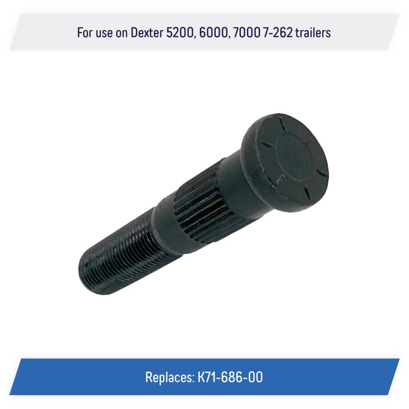 Brickyard Press-In Wheel Studs 1/2"-20 x 2.70" for Dexter 5200,