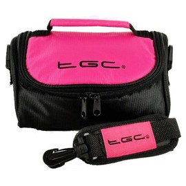 Camera Case Bag with shoulder strap and Carry Handle for the Sony Cyber-shot DSC-RX100 III (Hot Pink & Black)