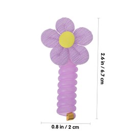 FOMIYES 6pcs Flower Ponytail Holders Cute Elastic Hair Ties for Girls Comfortable Fit Rubber Bands Green Purple Yellow Pink and Orange for Hairstyles