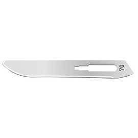 MedBlades Box of 100 Carbon Steel Blades, Sterile, Individually Foil Wrapped. Dental, Surgical, Veterinary, Dermaplane, Hobby, Craft & More (# 70, Carbon)