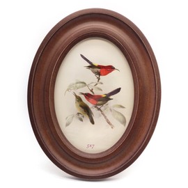 YONGYAN Oval Wooden 5x7 Inch Picture Frame Vintage Photo Frame for Wall Hanging or Tabletop Home Decoration (Brown)