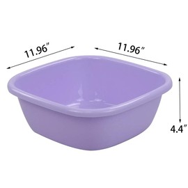 Waikhomes 8 Quart Plastic Dishes Basin, Small Dish Bin, 4 Packs Colored Dish Washing Basin, f