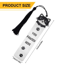Cute Cats Bookmark, Zinc Alloy Bookmark with Kitten Paw Print Book Gifts for Cat Lovers Funny Kitten Bookmarks Gifts Book Accessories for Reading (Style A)