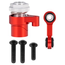 LSG Aluminum 25T Servo Saver and Steering Drag Link Servo Linkage Tie Rod Set for 1/16 Tra-xxas Mini Maxx 1/10 4-TEC RC Car Upgrade Accessories (Red)