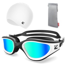 ZIONOR G1 Lite Swim Goggles with Swim Cap Comfortable Anti-fog Swimming Goggles Set for Adult Men Women