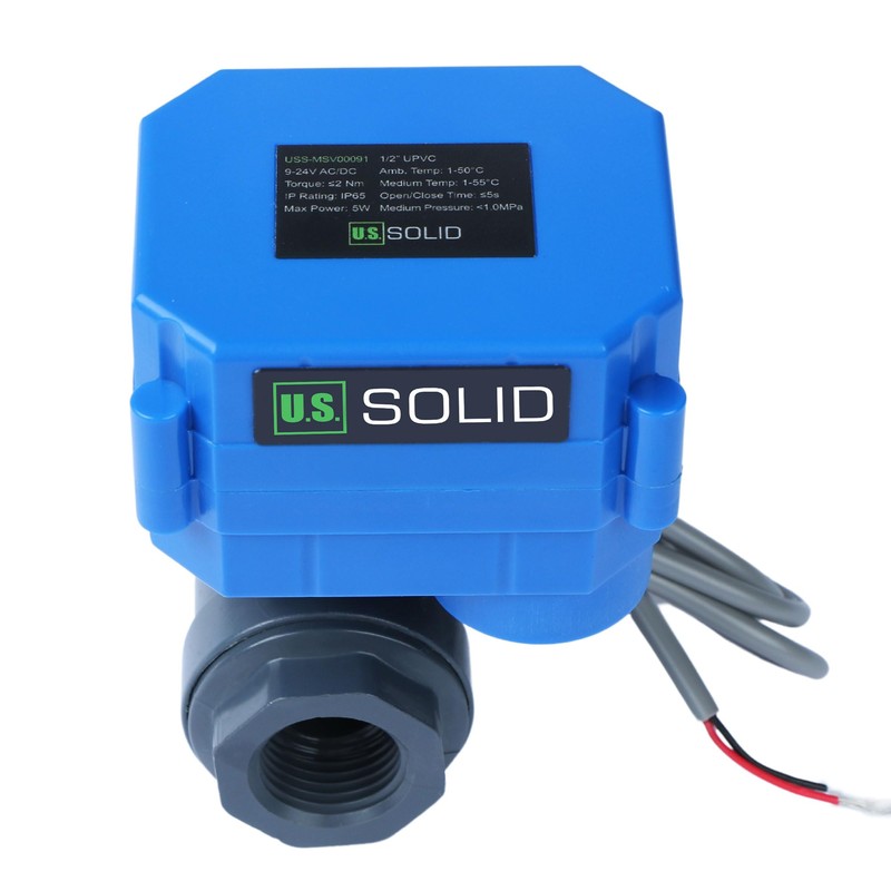 U.S. Solid 1/2 in UPVC Motorized Ball Valve - Plastic