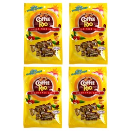 Coffee Rio Sugar Free Latté Coffee Candy, Pack of 4 (3 oz Each) - Individually Wrapped Sugar Free Hard Candies Blended w/Fresh Dairy Cream - Perfect for Office Candy Bowl, Buffet - Kosher Certified