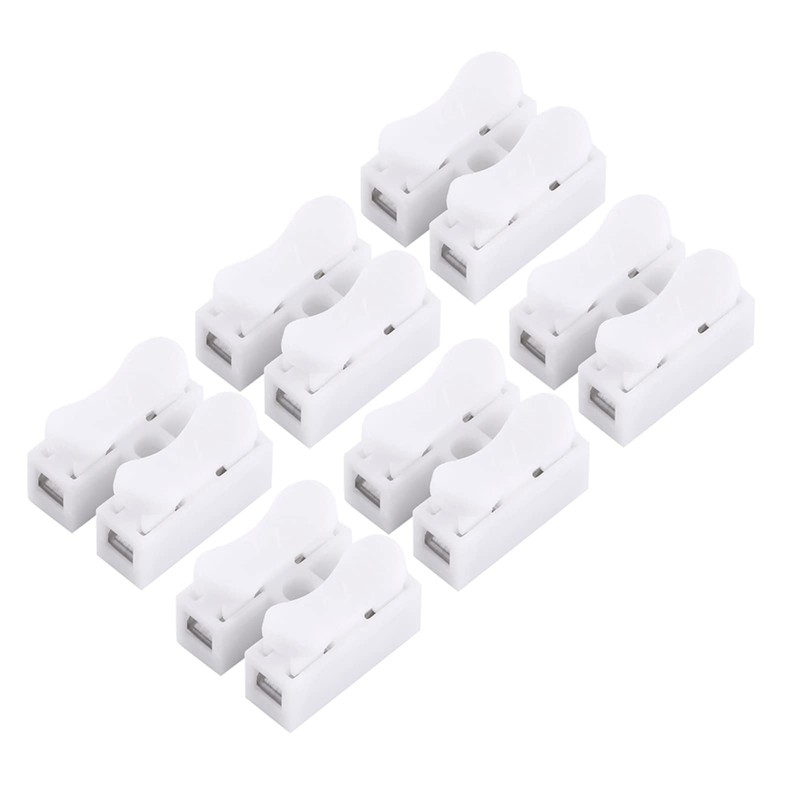 100pcs Spring Wire Connectors 10A 220V 2 Pin Push Quick