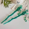 2Pcs Green Chinese Hair Sticks for Buns French Hair Pins