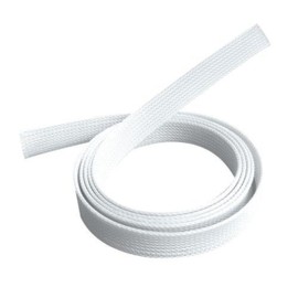 Brateck Braided Cable Sock, White, 20 mm