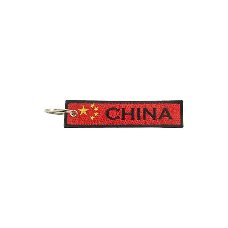 Llavero de bandera de China, 100% bordado