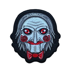 KLORIZ Jigsaw Killer Patch Billy Saw Horror Movie TV Embroidered Iron On Sew On Patches Clothing Accessories Applique
