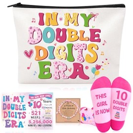 MOTONG 10th Birthday Gifts for Girls, Sweet 10 Year Old Girls Birthday Presents, Makeup Bag Set, Sweet Presents for Daughter Niece Granddaughter Sisters Friend