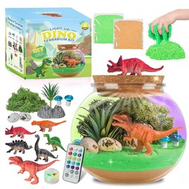 Sarini Dinosaur Terrarium Kit Boys DIY Craft Kit for Boys Creative Arts Crafts Activity Birthday Gifts for Boys Build Your Own Dinosaur World