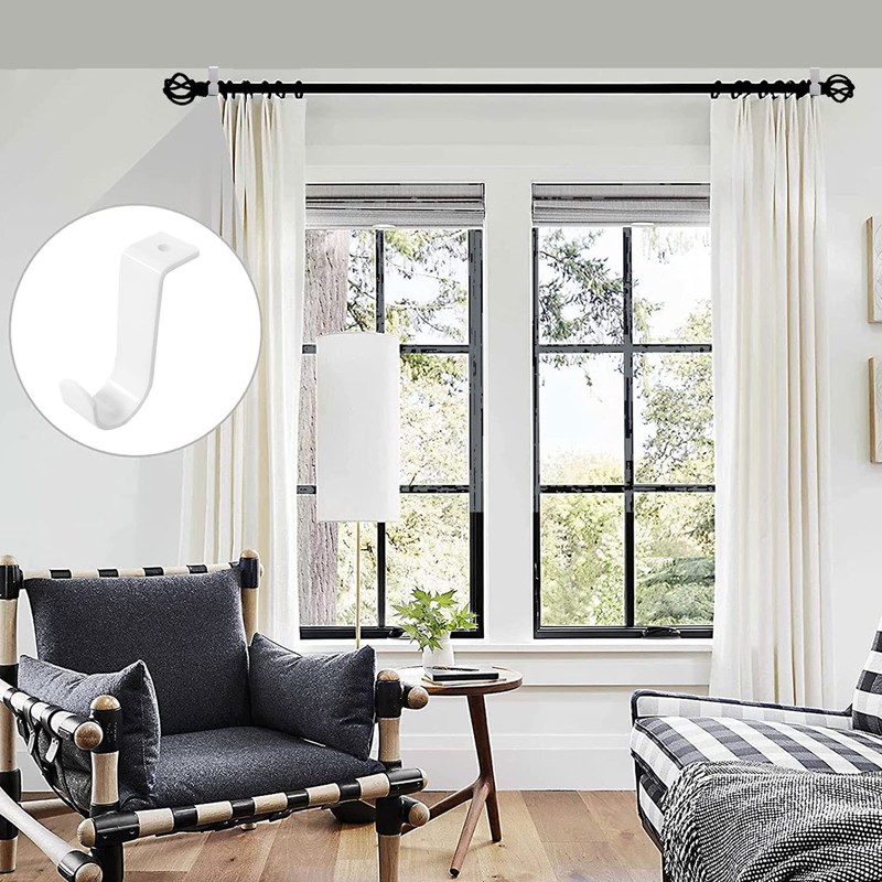 Kowibcl Curtain Rod Brackets for Ceiling-Mounted, Drapery Rod Holder for