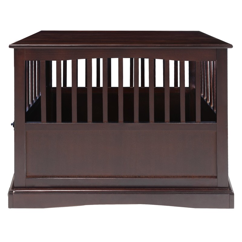 Casual Home Wooden Large Pet Crate, End Table, Espresso, 24