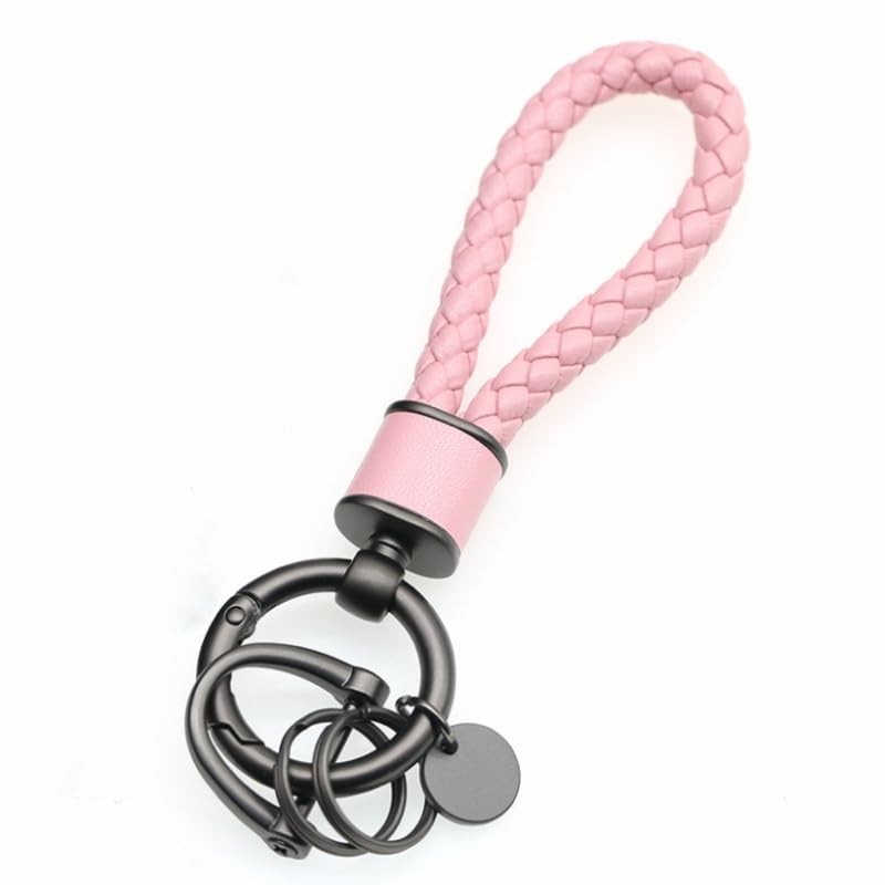 Rockyu Keychain, Men's, Women's, Braided Leather, Car Key Ring, Simple,