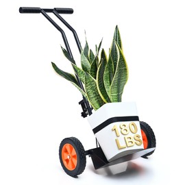 Plant Caddy with Wheels, 180LBS Stable Steel Base, Ergonomic & Back-Saving