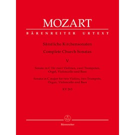 BARENREITER MOZART W.A.- COMPLETE CHURCH SONATAS. VOL. 5 C MAJOR KV 263 - ORGAN AND ORCHESTRA Classical sheets Orchestra