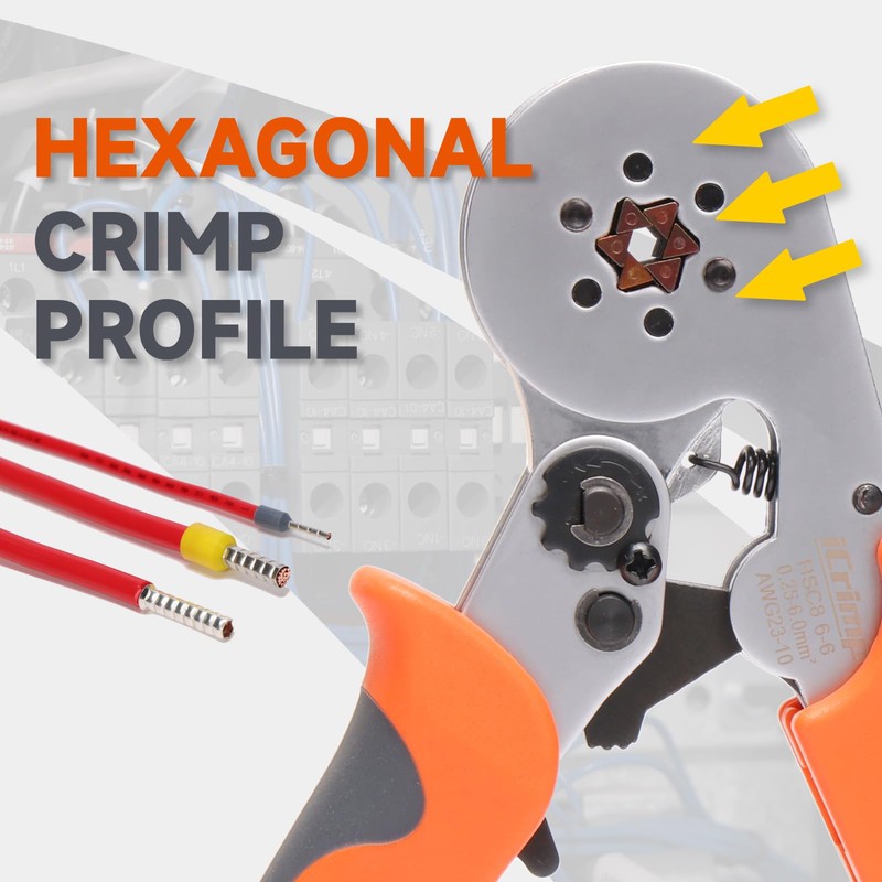 iCrimp Hexagonal Ratchet Crimper for End Sleeves and Ferrules 0.25-6mm²