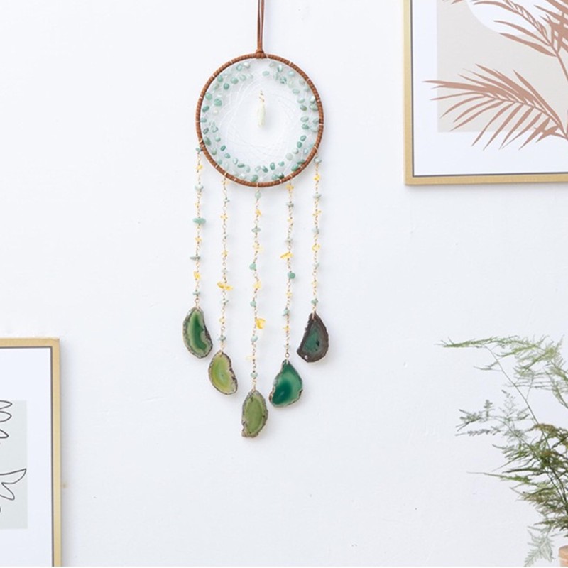 Crystals Dream Catchers,Natural Gem Agate Wall Hangings for Windows Garden