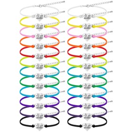 Funtery 24 Pcs Dance Gifts Bulk Bracelet Women Dance Team Recital Gifts Wax Rope Dance Jewelry Dancer Lovers Competition Party Activities Accessories (Colorful)