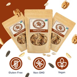 Maple Nut Kitchen Maple Nut Granola 3 Pack – Vegan & Gluten-Free Oats with Walnuts, Pumpkin & Sunflower Seeds | Low Sugar, Healthy Granola for Breakfast | Maple Syrup, Olive Oil, Crunchy Cereal Clusters