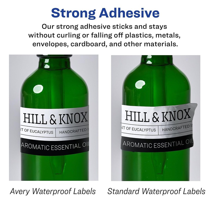 Avery Durable Waterproof Rectangle Labels, Sure Feed Technology, Print-to-The-Edge, 2"