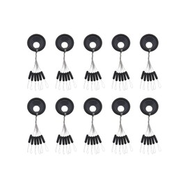 SING F LTD 100PCS Rubber Fishing Bobber Beads Stopper 6 in 1 Float Sinker Stops Black Cylinder Shape Line Stops Space Bean Fishing Gear L Size