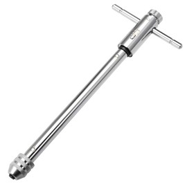 TA-VIGOR Adjustable T-Handle Ratchet Tap Wrench for Metric M3-M8, Reversible Ratchet Tap Holder Reamer Hand Tapping Tool, 250mm ((9.84-inch) Body