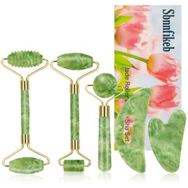 Sbnnfikeb Jade Roller and Gua Sha Set,Gua Sha Facial Tools,Face Roller,Jade Roller for Face,Guasha Tools for Face,Self Care Gift for Men Women