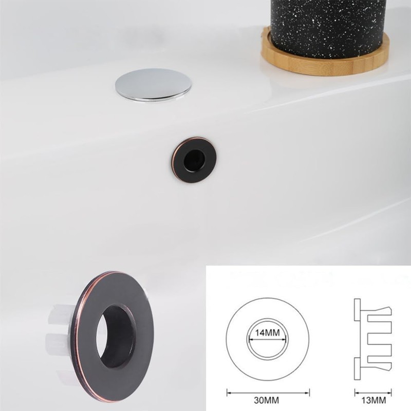 DEAKYNE 2 Pack Sink Overflow Ring Oil Rubbed Bronze Bathroom