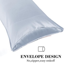 Since Silk 22 Momme Silk Pillowcase Set of 2, 100% Mulberry Silk Pillowcase for Hair and Skin with Envelope Closure, Soft and Smooth Silk Pillowcase, 50 x 66 cm, Light Blue