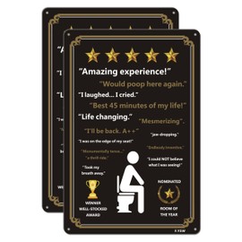 SImkha Amazing Toilet Vintage Metal Signs Funny Bathroom Decor For Bar Cafe Pub Home Would Poop Here Again Toilet Contest Wall Decoration 12 x 8 inch