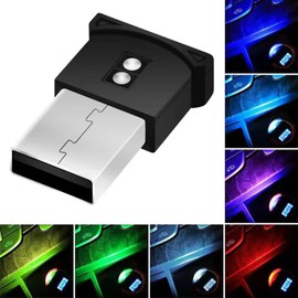 USB Light, Mini LED, Car Light, RGB, 7 Colors, Switching Function, Automatic Lighting, Dimmable Function, Light Sensor, USB Powered, Ambient Light, Illumination, Small, Lightweight, Pack of 1