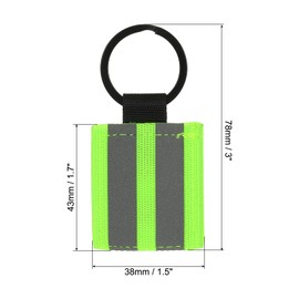 PATIKIL 12pcs Reflective Keychain Tags Reflective Zipper Pull Nylon Key Chain Night Visibility Reflector Tag for Backpack Pendant Dog Collar Fluorescent Green