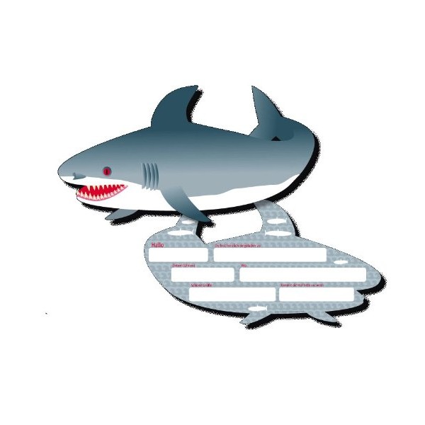 DH-Konzept Meerekarte018 Invitation Cards with Shark Design and German Text