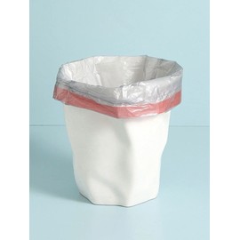 Bolsa de basura con cordón Coocn para bolsas de basura de baño pesadas y gruesas para dormitorio, hogar, cocina, 50 unidades, 4-6 galones (gris)