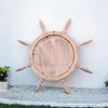 Nagina International Aged Ships Wheel Mirror with Rust Surface and