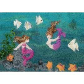 Artfelt Mermaid Picture Felt kit- a Carefully Designed Felting kit to Make Mermaid and Fish Pictures with Online Tutorial.