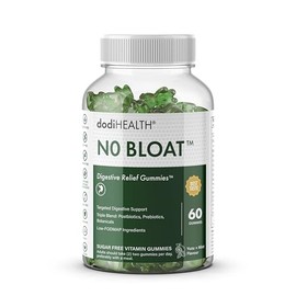 No Bloat Gummies for Gut Health & Digestion – Digestive Enzymes, Prebiotic Fibre (PHGG) & Postbiotics – Ginger, Fennel & Peppermint – Bloating Relief – Sugar-Free – 60 Gummies