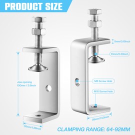 10 Pcs 304 Stainless Steel C Clamp Mini Tiger Clamp 1Inch Heavy Duty Metal U Clamps with Stable Wide Jaw Opening for Mounting Metal Working Woodworking(10 Pcs, 4 Inch)