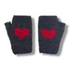 Ella Sussman Hand Knit Alpaca Heart Fingerless Short Glove Fleece