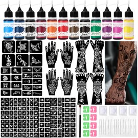 Temporary Tattoos Stencils Kit,Temporary Tattoos Kit - DIY Body Art Painting for Women Men Adults