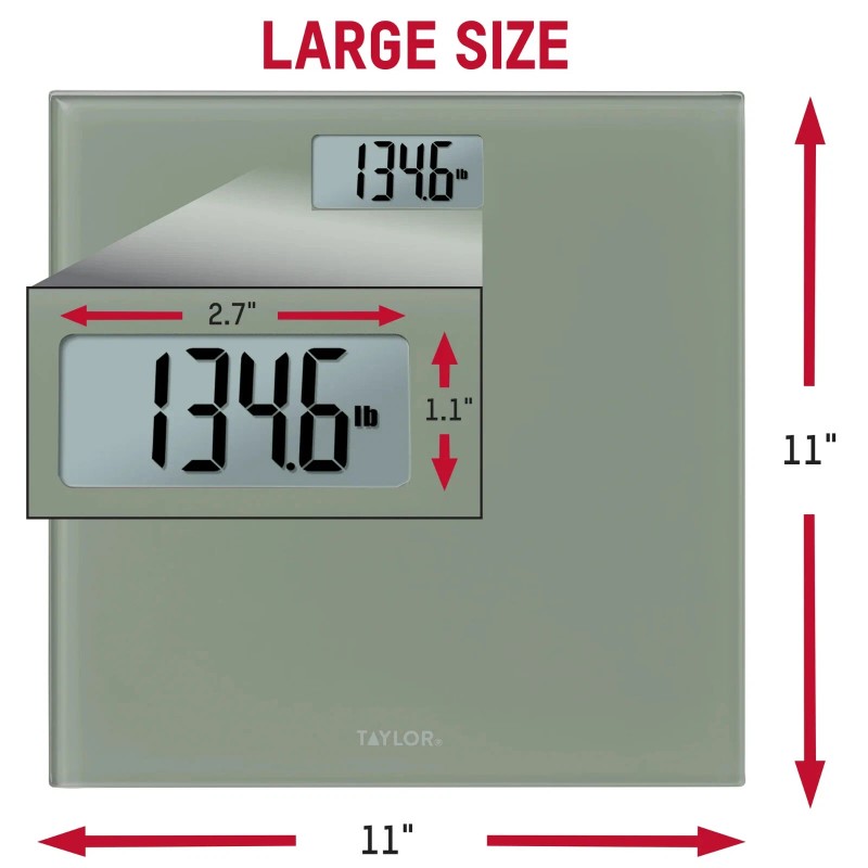 Taylor Glass Digital Bathroom Weight Scale with Sage Finish