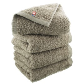 Imabari Factory Certified Imabari Face Towels, Made in Japan, Approx. 31.5 x 13.4 inches (80 x 34 cm), Grayish Brown, Set of 4