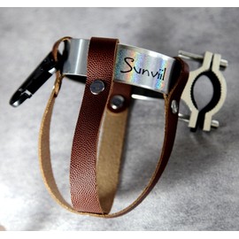 Vintage Leather Bike Handlebar Cruiser Bike Mountain Road Bicycle Coffee Drink Cup Holder Water Bottle Cup Holder，Electric Scooter，Motorcycle Handlebar Aluminum Cup (Brownish red)