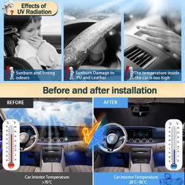 Parasoles de Coche,Parasol plegable para parabrisas de automóvil, para ventana delantera de automóvil,Que Bloquea la Luz Ultravioleta y los Rayos Solares,Apto a la mayoría de Coches y SUV (160*86)