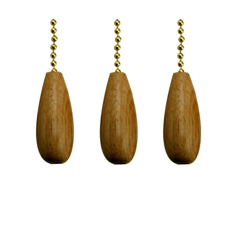 Decorative Wooden Ceiling Fan Pull with Beaded Chain-Light wood-FA111-3Pack